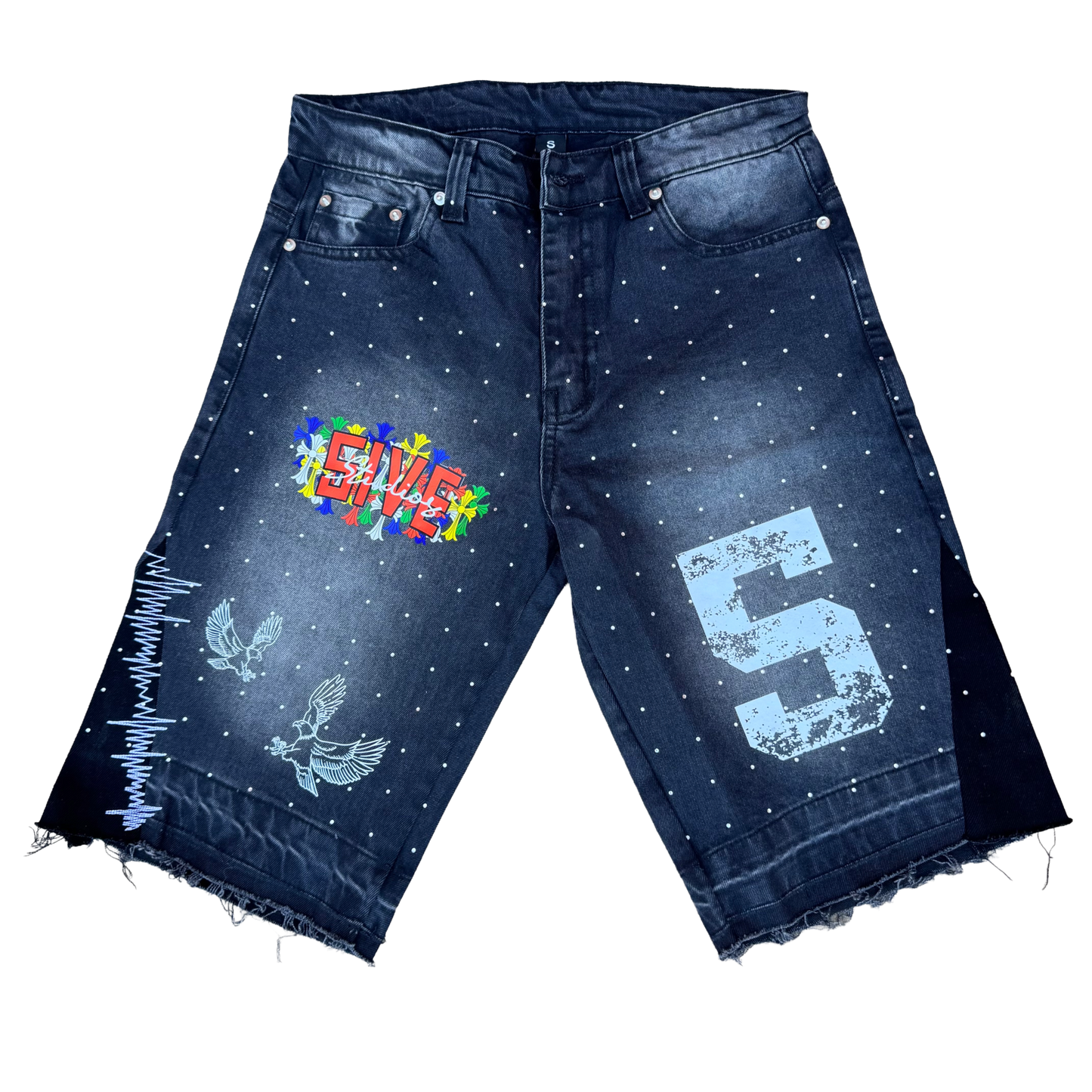 Black Rhinestone Shorts