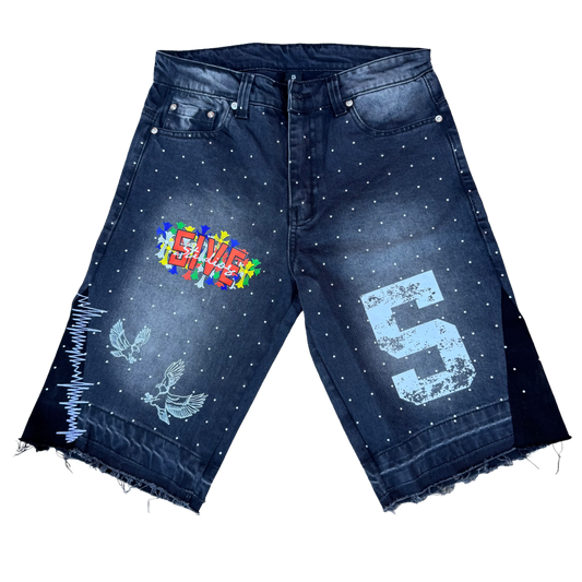 Black Rhinestone Shorts